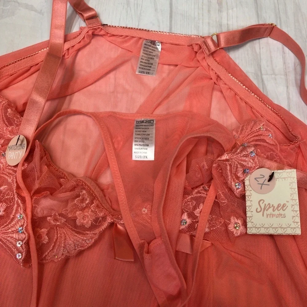 Spree Intimates Persimmon Babydoll Nightie Set